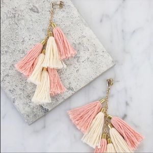 Ettika pink pastel tassel earrings